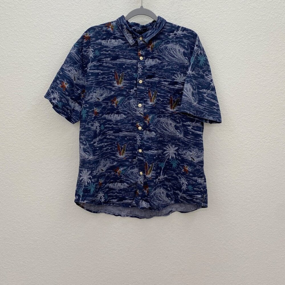 Lucky Brand Blue Floral Casual Button Down Shirt